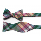 Green & Purple Madras Plaid Cummerbund & Bow Tie